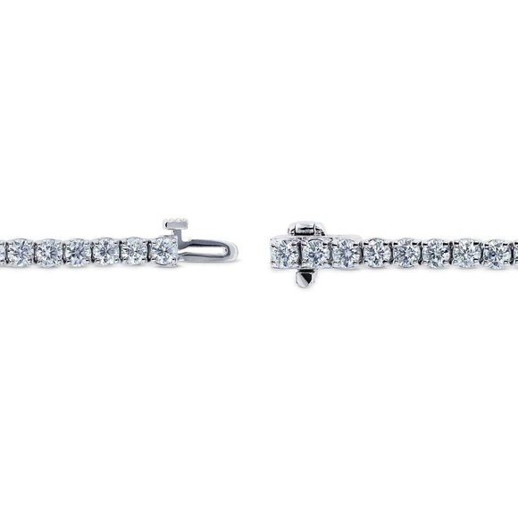 Moissanite Tennis Bracelet 5 2/5ct 10k White Gold - Picture 2 of 5